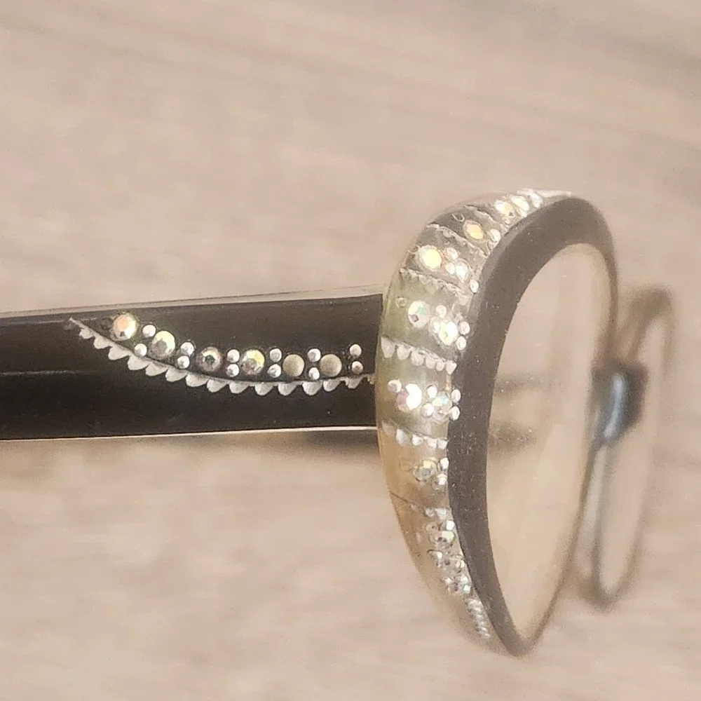 Vintage Frame France TWE L. Evrard Embellished Cat Eye Rhinestone Frames Only